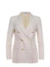 Tagliatore Natural Double-breasted Cashmere Jacket In White