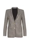 Tagliatore Houndstooth-pattern Buttoned Blazer In Brown