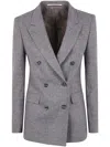 Tagliatore Herringbone Double-breasted Jacket In Gray