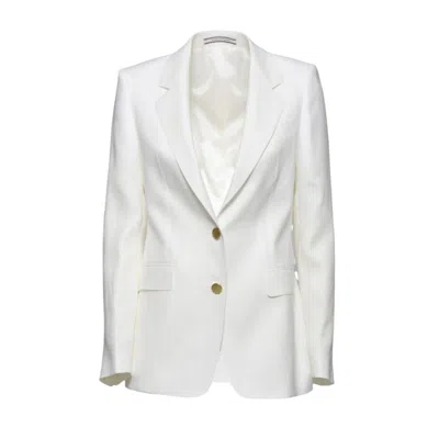 Tagliatore J-parigi Single-breasted Jacket In White Linen Twill