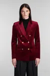 TAGLIATORE J PARIGI10B BLAZER IN BORDEAUX COTTON