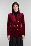 Tagliatore J Parigi10b Blazer In Bordeaux Cotton In Red