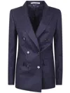 Tagliatore Double-breasted Blazer In Black