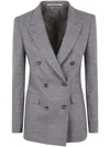 Tagliatore Herringbone Double-breasted Jacket In Gray