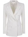 Tagliatore Tweed Double-breasted Jacket In White