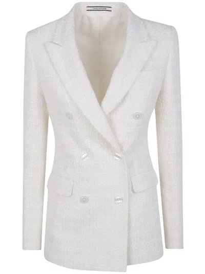 Tagliatore Tweed Double-breasted Jacket In White