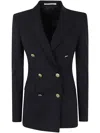 Tagliatore Peak-lapels Double-breasted Blazer In Black