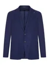 Tagliatore Single Breasted Wool Jacket In Blue