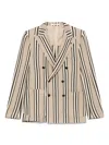 Tagliatore Double-breasted Blazer In Beige