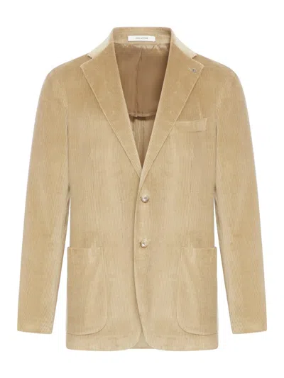 Tagliatore Corduroy Blazer In Nude & Neutrals