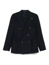 Tagliatore Double-breasted Patch-pocket Blazer In Black
