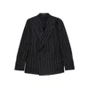 Tagliatore Striped Double-breasted Blazer In Black