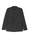 Tagliatore Stripe-pattern Double-breasted Suit In Black
