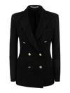 Tagliatore Peak-lapels Double-breasted Blazer In Black