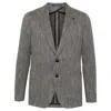 Tagliatore Herringbone-pattern Blazer In Black