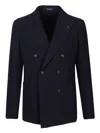 Tagliatore Jacquard Double-breasted Blazer In Blue