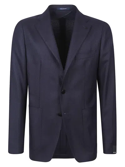 Tagliatore Single-breasted Wool Blazer In Blue