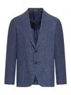Tagliatore Unstructured Single-breasted Jacket In Blue