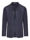Tagliatore Pique-texture Single-breasted Blazer In Blue