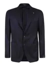 Tagliatore Single-breasted Wool Blazer In Blue