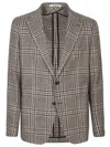 Tagliatore Checked Single-breasted Jacket In Brown