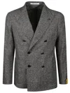 Tagliatore Herringbone Pattern Jacket In Brown