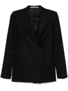 Tagliatore Women Parigi Double-breasted Linen Blazer In Black