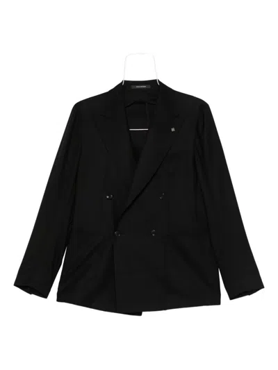 Tagliatore Jacket Double-breasted Black Wool Jacket