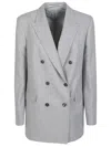 Tagliatore Double-breasted Blazer In Gray