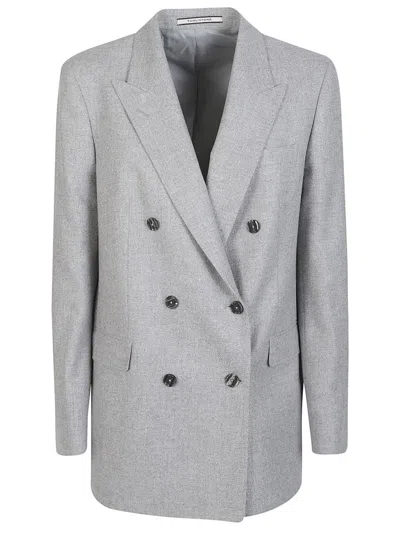 Tagliatore Double-breasted Blazer In Gray