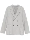Tagliatore Double-breasted Tailored Wool Blend Jacket In Gray