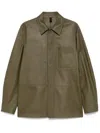 Tagliatore Leather Shirt Jacket In Green