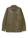 Tagliatore Leather Shirt Jacket In Green