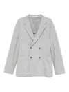 Tagliatore Double-breasted Tailored Wool Blend Jacket In Gray