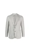 Tagliatore Notched-lapels Single-breasted Blazer In Grey