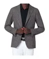 Tagliatore Prince Of Wales Check Jacket With Pockets In Gray