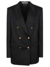 Tagliatore Double-breasted Houndstooth Jacket With Tailored Silhouette In Nero