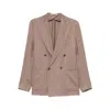 Tagliatore Double-breasted Patch-pocket Blazer In Neutral