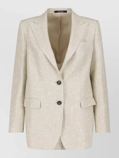 Tagliatore Jacket Notch Lapel Buttoned Cuffs Front Pockets In Neutral
