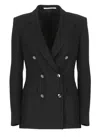 Tagliatore Double-breasted Gold-button Blazer In Black