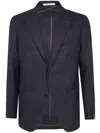 Tagliatore Single-breasted Wool Blazer In Black