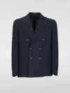 Tagliatore Blazer Doppiopetto In Lino Fiammato In Blue