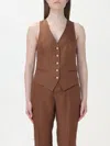 Tagliatore Linen Vest In Brown