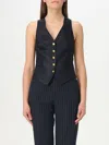 Tagliatore Women Striped V-necked Vest In Blue