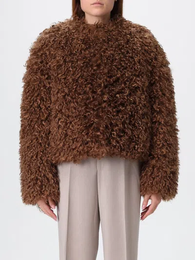 TAGLIATORE FUR COAT TAGLIATORE WOMAN COLOR BROWN,H35091032