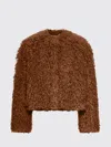 Tagliatore Cropped Fur Jacket In Brown