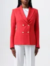 Tagliatore Double-breasted Blazer With Structured Shoulders In Coral