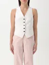 Tagliatore Fitted Waistcoat Pinstripes Darted In White