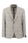 Tagliatore Men's Jacket With Tartan Pattern In Grey