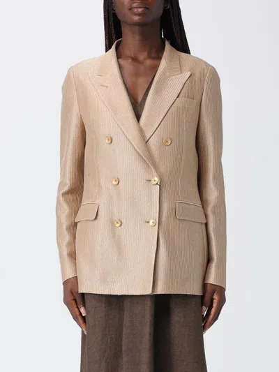 Tagliatore Double-breasted Peak-lapels Blazer In Neutral